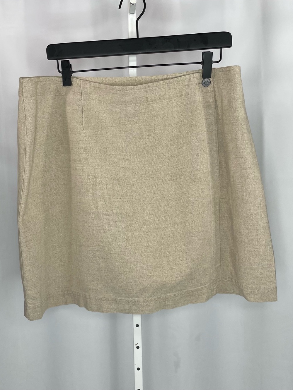 J. Jill Linen Blend Wrap Skirt Beige Tan Size 18 Fall Neutral